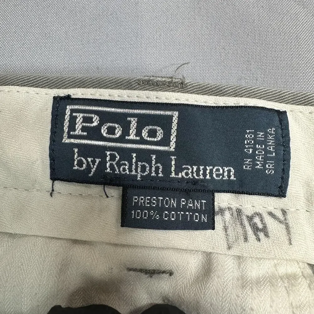 Polo Ralph Lauren Pants Mens 40x30 Gray Preston Chino Straight Leg Classic